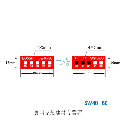 XMSJSWA-60不可逆测温纸变色示温贴片温度标签感温贴纸热敏试纸 SW-12035片/张