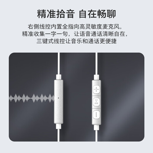 Philips (PHILIPS) HIFI sound quality high-resolution audio with microphone noise reduction live broadcast karaoke singing music sports in-ear gaming headphones 3.5mm gift TAE4008 silver