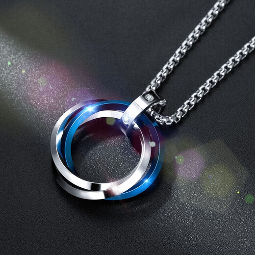 Qi Xiaomi [Brief] Halskette für Männer trendige Jungen Anhänger Einfacher personalisierter Collarbone -Ketten -Kette Trendy Marke Vielseitige Hanger Kette Männer Blau