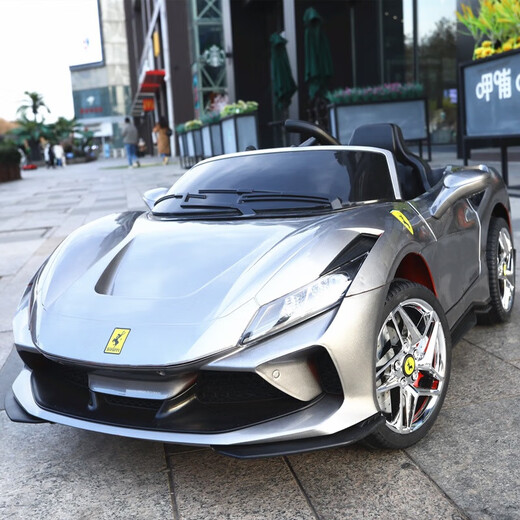 Dusafini children's electric car four-wheel car baby toy battery car can sit on a person with remote control swing stroller painted blue four-wheel drive + leather seat + large battery + full function