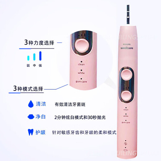 Philips Philips Elektrische Zahnbürste HX681/HX682/HX684/HX685/HX686 Klangwellenvibration Zahnbürste Geschenk HX684A+Originalbürstenkopf*1+Originallader