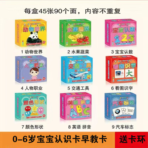 Aibao Bear Animal Card Early Education Cognitive Erleuchtung Buch Kinderkompetenz Baby Betrachten Sie Bilder und Dinge Bilder Digital Education Toys für Kinder [9 Boxen] Vollständiger Elternteil (empfohlen von 0-6 Jahren)