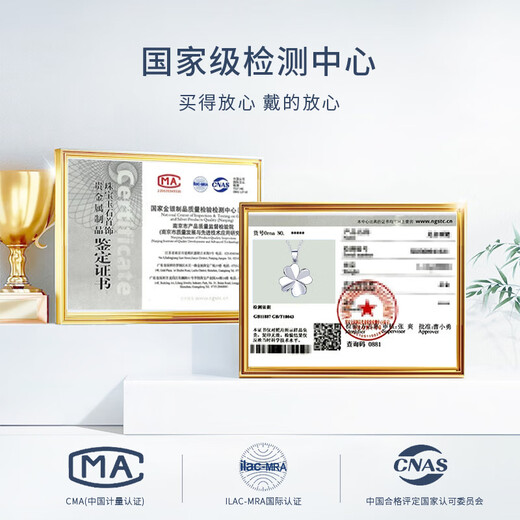 China Gold (CHINA GOLD) four-leaf clover PT950 platinum necklace women's platinum pendant birthday gift for girlfriend and wife platinum four-leaf clover pendant free silver chain souvenir