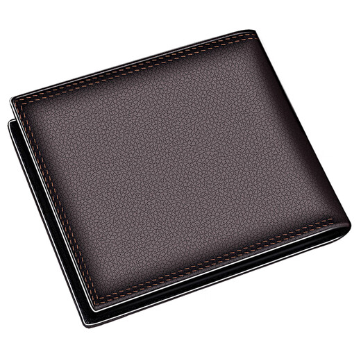 Seven Wolves men's wallet full real leather belt zipper wallet short men's pure cowhide simple horizontal and vertical wallet soft leather brown horizontal