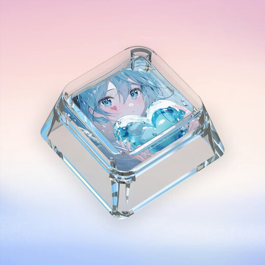 叶余适用于初音未来的个性键帽,十字轴单个wooting机械键盘卡通透明键帽 FM-753-初音4 透明键帽