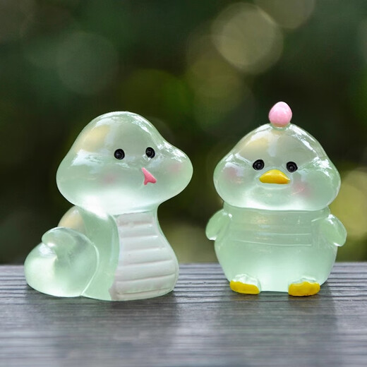 哥纶十二生肖创意微景观卡通摆件仿真动物老虎蛇猴子马羊猪儿童小玩偶 夜光十二生肖【12只组合装】