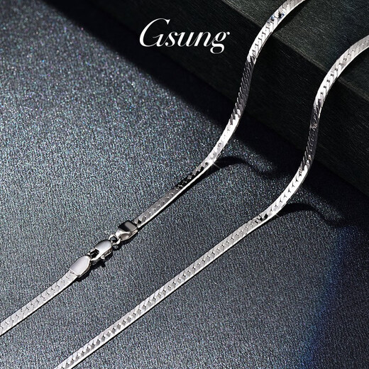 GsunGGSUNG platinum pt950 men's and women's necklace flat snakeskin platinum necklace customization needs to be customized PT950 necklace 55 cm 16 grams or so to order