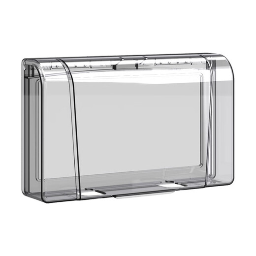 Internationaler Elektriker 86 Doppelposition wasserdichtes Kasten Zwei-Positions-Selbstkleber Badezimmer Zwei-Positionen-Schalter Einteiliger Sticking Splash Box 86 Doppelposition-Sticking-Modell [Schwarz und transparent]