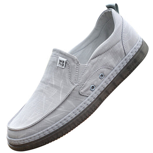 VISTRUSI Brand Old Pékin Chaussures en tissu masculin Chaussures décontractées d'été Summer Houghtable d'âge moyen et âgée Père Soft Sole Chaussures sur toile avec un pied gris 42