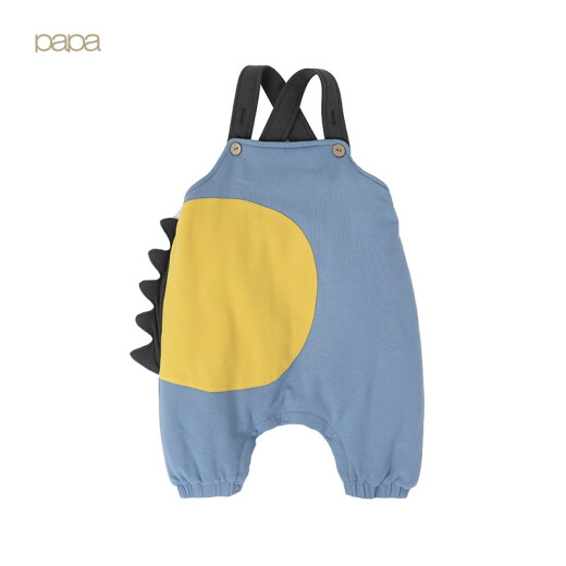 papa children's overalls climbing winter winter male and female baby thickened quilted overalls baby warm pants 0-3 years old blue 80cm 9-12 months