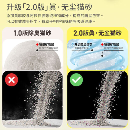 Biyiqi Cat Litter Mixed Bentonite Large Particles Deodorizing Lemon Smell 10 Jin Jin equals 0.5 kg Deodorizing Clumping Large Bag Cat Litter 2.0 Regular Edition Original Flavor 10 Jin Jin equals 0.5 kg