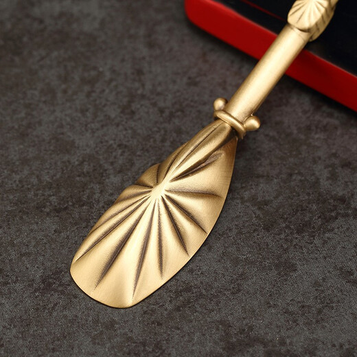 Jiutang Pure Brass Tea Spoon Tea Shovel Single Kung Fu Tea Set Accessories Special Tea Spoon Tea Making Tool Tea Spoon Tea Lotus Root-Copper Tea Spoon