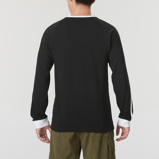 
Adidas Clover Men's and Women's Clothing 2025 Summer New Couple Slim Long Sleeve T-shirt Cotton Breathable Casual Sportswear Black/IA4877 M