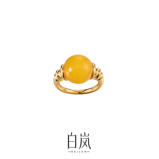 Bai Lan Ring Pattern Beeswax Ring Women's Single Ring Closed Niche High-end Temperament Birthday Gift for Wife 17# (56.2mm)