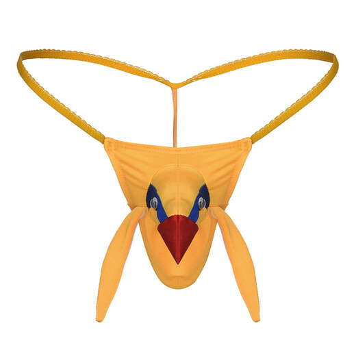 Ye Zimei men's sexy underwear with thong role-playing cartoon creative funny sexy underwear bird head T-pants orange one size