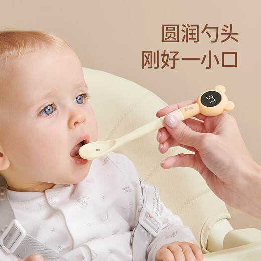 Feibi baby silicone spoon newborn baby temperature measuring spoon children's food supplement tool set out-of-town temperature-sensing food spoon