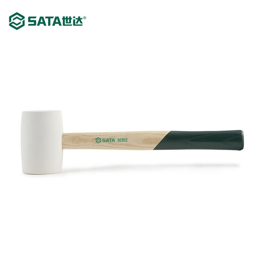 SATA wooden handle white rubber hammer rubber hammer rubber hammer installation hammer shock-proof hammer 92912 1 pound wooden handle white rubber hammer 1.5 pounds 92913