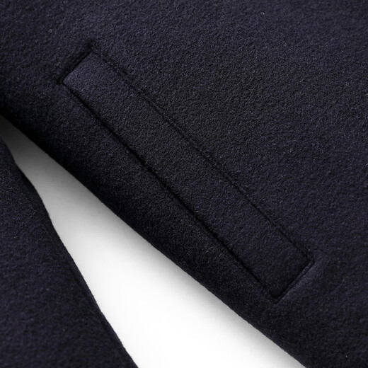 Siete Wolf Jacket Men's Lapel Woolen Wool Wool Wool Commuter Commuter Simple Slimming Wind-Probar Chaqueta individual ropa para hombres 102 (azul oscuro) -1733 Modelo 165/84a (M)