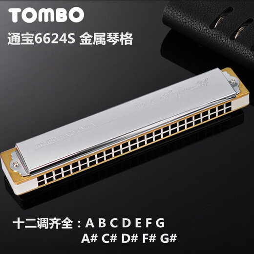Tombo Tongbao Harmonic 6624S Модель коллекции All Metal Mopper Grid 24 отверстия Полифоническая C-Tune Beginner Performance Performance Instrument 24 отверстия Полифоническая #D-Tune [Металлическая сетка]