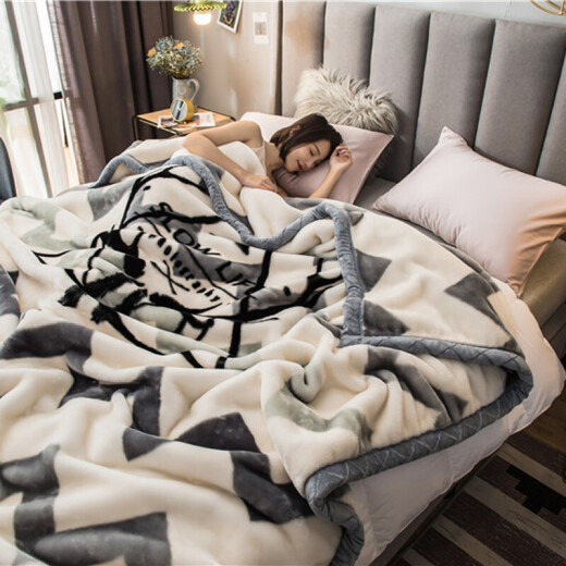 Antarctica (home) blanket quilt winter thickened double-layer Raschel bed blanket single double student dormitory fleece blanket Forest Elk 150x200cm about 4Jin [Jin equals 0.5 kg]