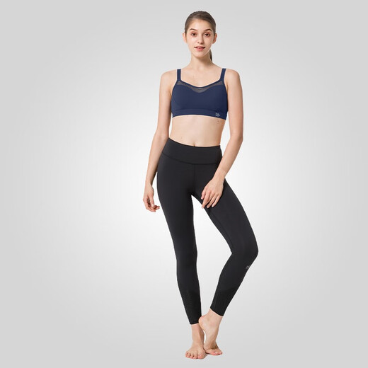 YVETTE Low-Strength Women's Sports Bra Yoga Fitness Pilates Sports Bra S100178A02 69A Navy Blue L(80A-80C)