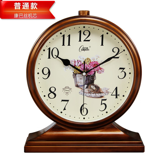 Compas table clock home desktop living room creative European retro desktop electronic large old-fashioned ornament Compas study ancient gold 3020 diameter 35.5 cm