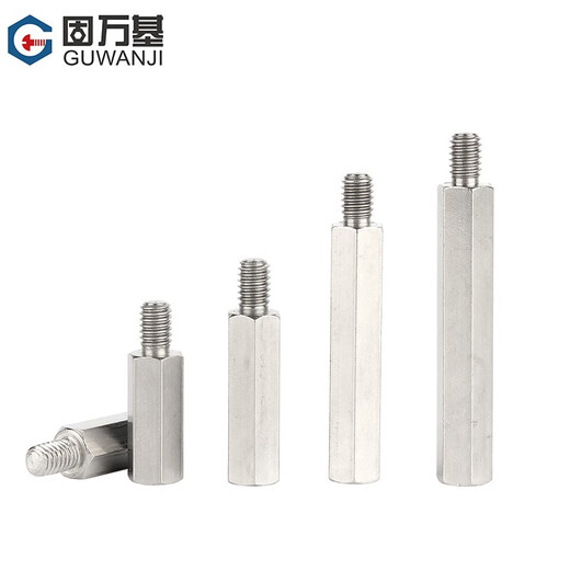 Guwanji 304 stainless steel single-head hexagonal stud single-pass support isolation column chassis motherboard copper column screw connection column M4x16+6 5 pieces