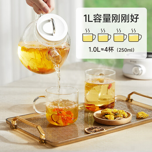 Ankale health pot 1L all-glass body thermostatic pot 0 coating 0 glue office fully automatic multi-function teapot flower teapot kettle comes with filter AJL-YS15
