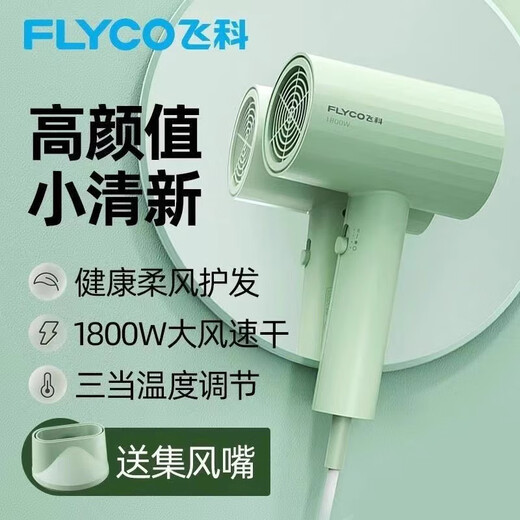 Feike Hair Dryer pour une utilisation domestique 2000 Énergie éolienne à séchage rapide Conduit d'air constant Température constante et Cold Air Hair Soins pliants Dormitory Hotel FH6296 GRAS