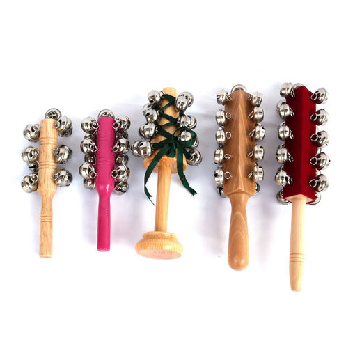 
Orff stick bell string bell hand-rock children Orff music instrument early education kindergarten music teaching aids toys music toys teaching aids Oak 13 stick bell