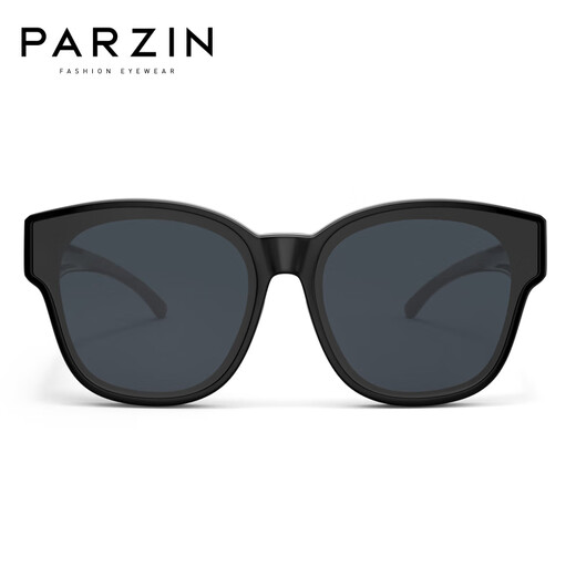 帕森（PARZIN）可套镜儿童偏光太阳镜 男女童通用防晒墨镜6-8岁 PZ12109 亮黑色