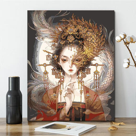 Mppmck Fan Xiangdiy digitales Ölgemälde maßgeschneidertes Schlafzimmer Animation Animation handgefertigtes Farbmalerei Öl Farbendekoration Malerblatt Make-up X11976 60*75 bestelltes innerer Rahmen Hoch definitions Lichtfarbe Malmalerei + Schönheit