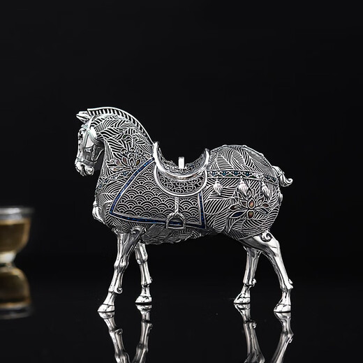 Guiyintang home furnishings, pure silver 999, make money immediately, tea table, office living room decorations, sterling silver creative silverware gifts, make money immediately, pure silver 999+certificate+gift box