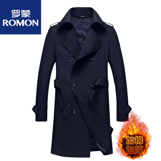 罗蒙（ROMON）双排扣风衣男款中长款感秋季英伦风卡其色秋天外套男披风 卡其色 9196 180/XL建议135-150斤