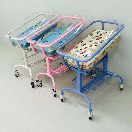 Hospital confinement center baby stroller, hospital crib, anti-spill milk trolley, newborn stroller mosquito net, pink 502 stroller with mosquito net