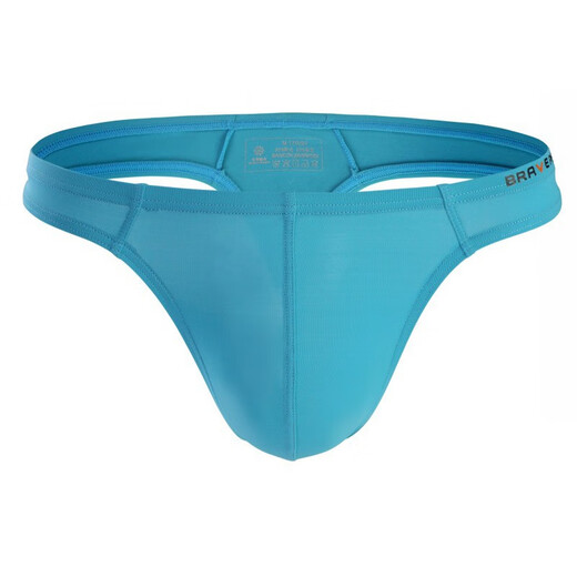 Sexy underwear men's sexy underwear men's underwear thong ice silk low-waist men's swimming trunks L light blue