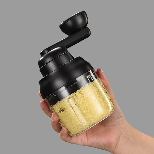 Mi Xiaochu hand-cranked garlic artifact meat grinder small household manual garlic electric stirring pounding and cutting minced garlic grinder manual model King Kong black garlic pounder 252ml
