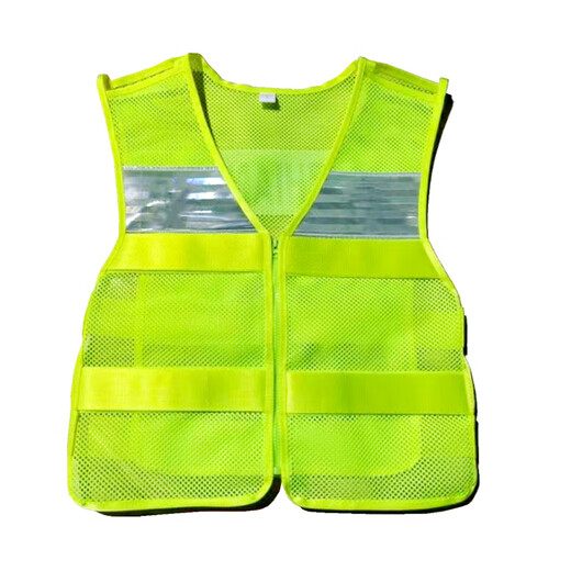 Fluorescent Green Traffic Reflective Vest Road Duty Campus Building Construction Safety Vest Vehicle Mounted Night Cycling Print Shanghai No. 1 Edition Blank Model M