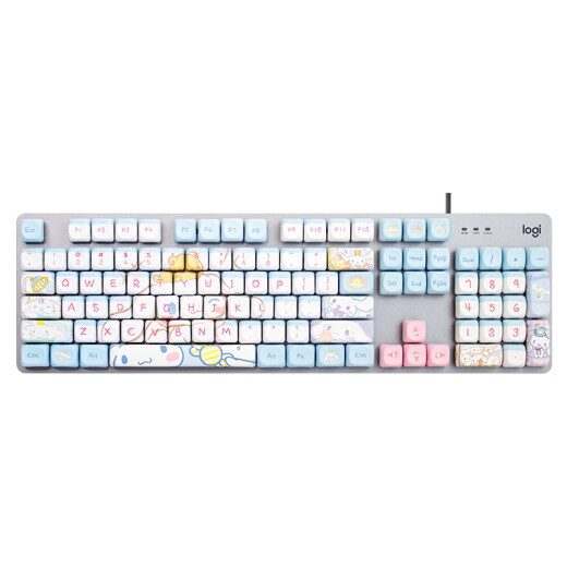 罗技（Logitech） K845有线游戏机械键盘104键DIY彩色键帽 电竞键盘吃鸡 背光金属面板 K845红轴-可爱狗