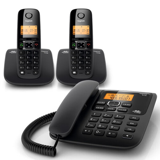 Gigaset Gigaset original SIEMENSA730 cordless phone mother machine clear hands-free A530 system A730 gentleman black one to two