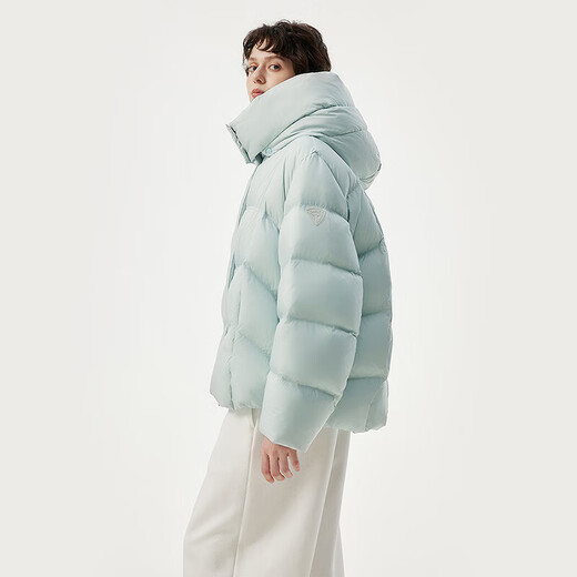 Tambor down jacket women's short detachable hood fashion large silhouette autumn and winter coat thick 530368D frost blue 160
