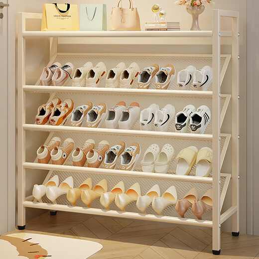 
Shunyou shoe rack household door multi-story indoor bedroom shoe cabinet rental storage 80cm five-layer cream white SY-902