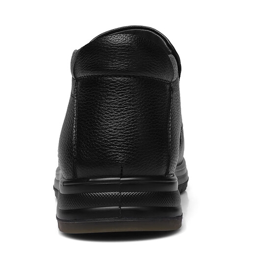 Strongman cotton shoes men's wool warm casual toe-layer cowhide winter cold-proof cotton leather shoes JDC351085 black size 41