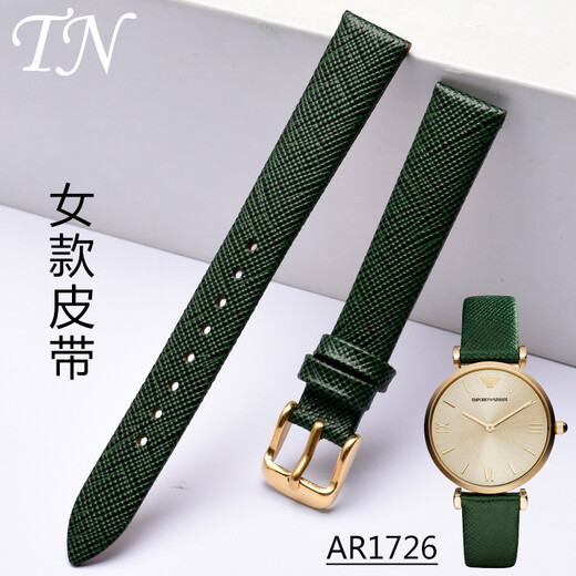Avatar substitute Armani watch strap AR1722 AR1726 AR11149 AR11150 men and women’s bracelet dark green women’s AR-11149 dark green-rose gold pin buckle 14mm