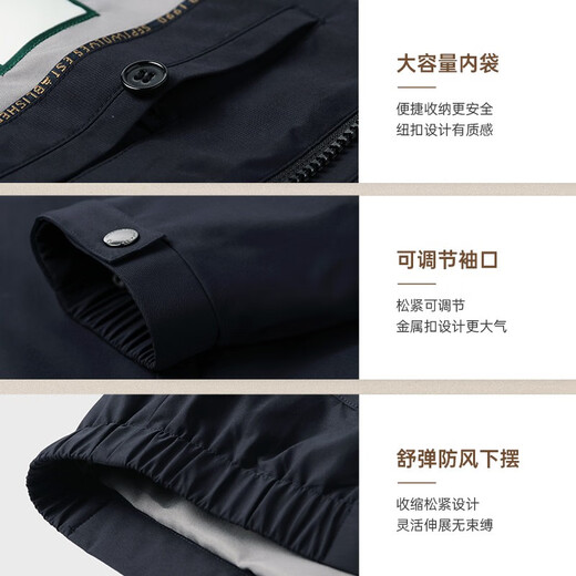 七匹狼【蛋白丝】夹克男外套行政干部公务翻领商务休闲抑菌垂顺男装茄克 101(藏青)1741-蛋白丝/三防 XL 175/92A 175/92A