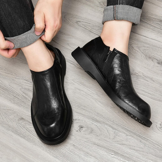 XO leather shoes for men pure cowhide 2025 autumn and winter slip-on casual leather shoes business formal casual shoes men's shoes starry sky black hand-grained cowhide 59991 42