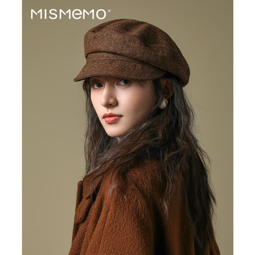 MISMEMO British Retro Newsboy Hat Women's Autumn and Winter 2025 New Woolen Duck Bill Painter Hat Small Head Circumference Miscellaneous Flowers