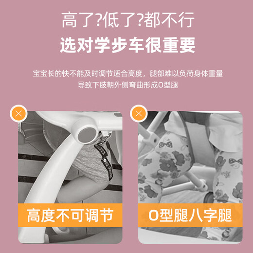Xiaobuduotu walker baby 2024 new children's cart baby anti-turnover learning driving multi-functional walker maca powder/silent wheel/toy model