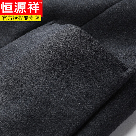 Hengyuanxiang wool small suit men's woolen coat two-button casual suit slim and thickened autumn and winter warm and cold top black M 170
