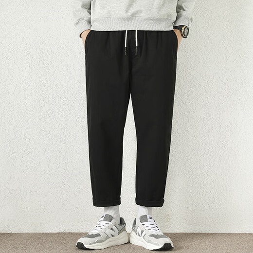 Jean-Vis Summer Nuevo pantalones casuales para hombres sueltos rectos 2025 Nuevos pantalones de verano de nueve puntos cómodos 9904 caqui gris + 9904 claro caki m